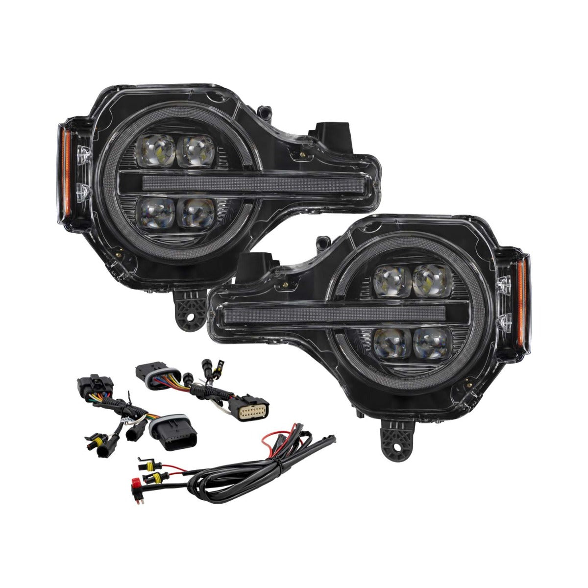 2021-2024 Ford Bronco Sequential LED Projector Headlights Pair Form Lighting - premium lighting for vehicles.