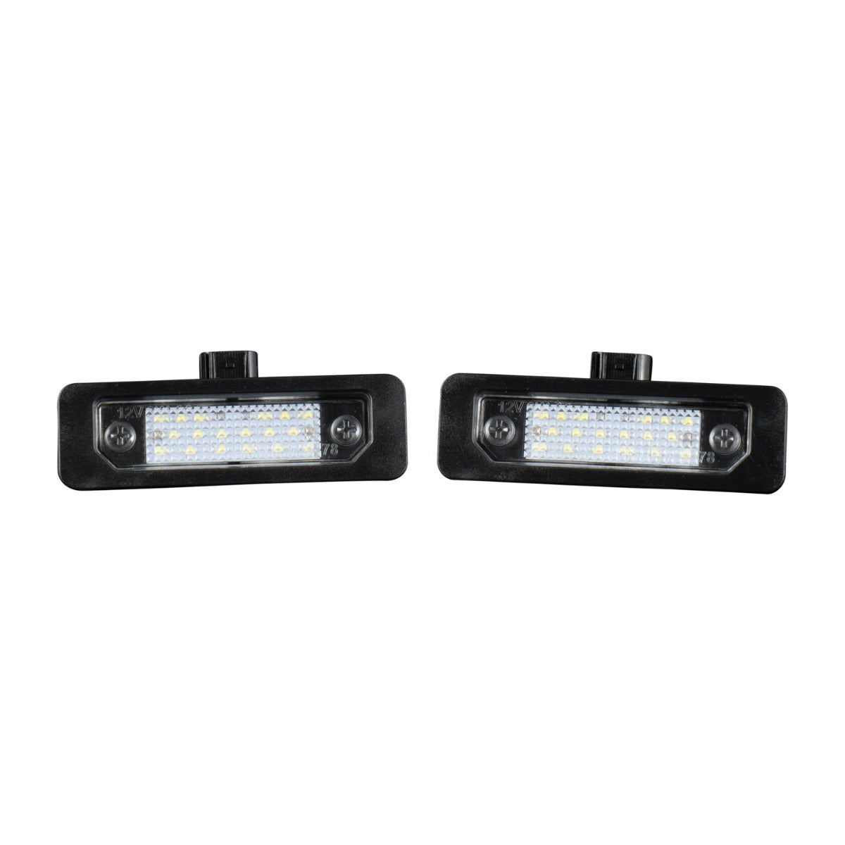 2010-2014 Ford Mustang LED License Plate Lights Pair, Clear Form Lighting - premium lighting for vehicles.