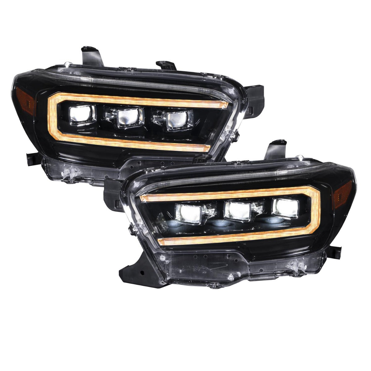 2016-2023 Toyota Tacoma Sequential LED Projector Headlights with Amber DRL Pair Form Lighting - premium lighting for vehicles.